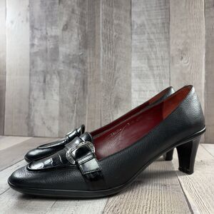 Brighton Galina Women's 9 Slip On Leather Dress Shoes Kitten Heels Italy Black